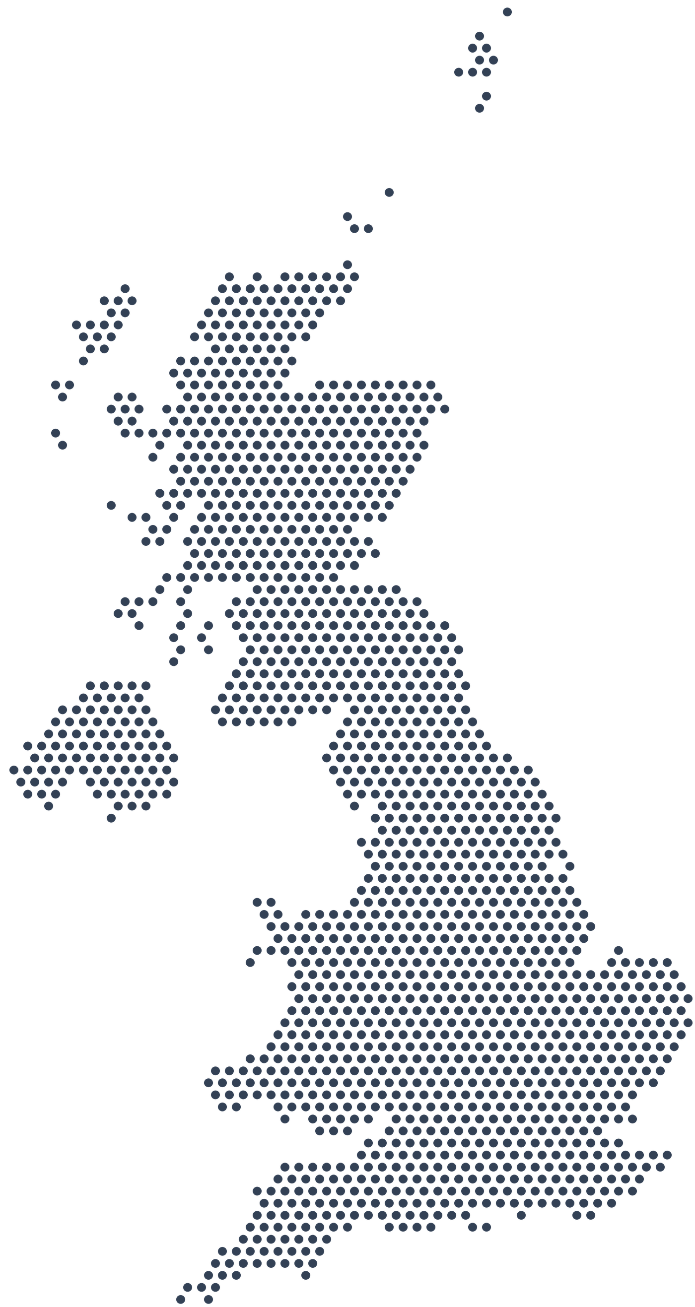 Dotted map of the United Kingdom